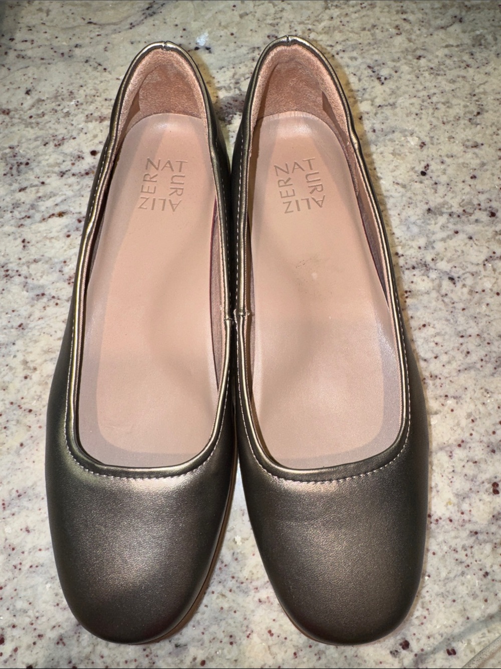 Naturalizer Metallic Gold/Bronze Rounded Toe Ballet Flats